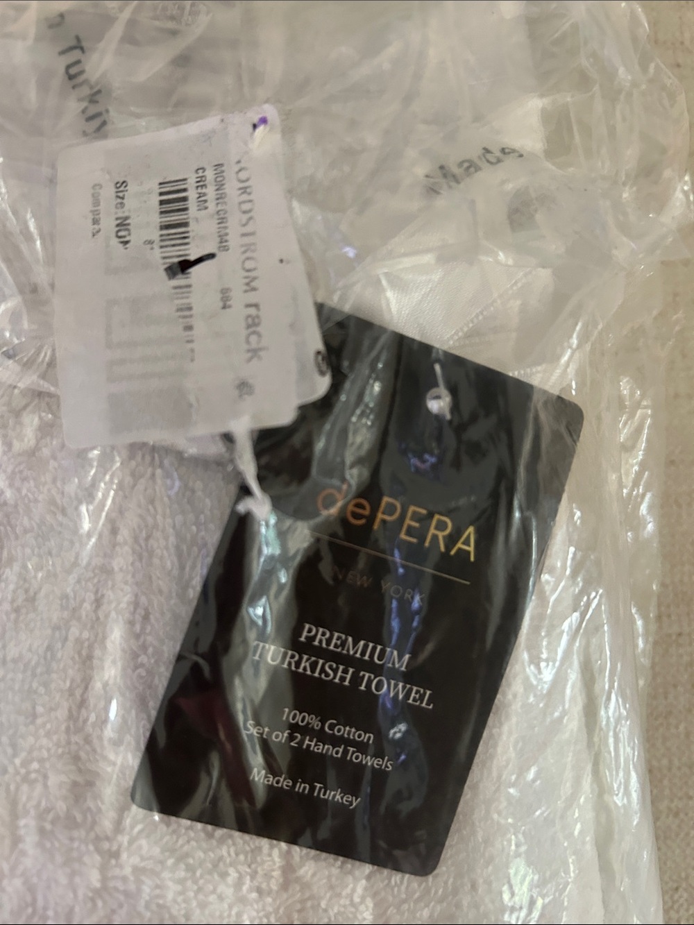 Depera Home 4 Piece  Puresoft Turkish Hand Towel Set White, NEW with tags - Picture 6 of 7